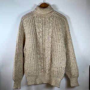 Men's Cream Cable Knit Sweater